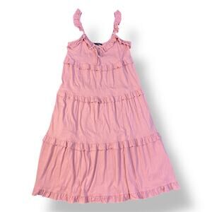 J.Crew NWT Tiered Ruffle Knit Keyhole Maxi Dress Size XS‎ Weathered Rose
